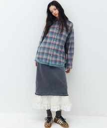 LE CIEL BLEU | ウォッシュドスウェットスカートラッフルヘム / Washed Sweat Skirt Ruffle Hem(スカート)