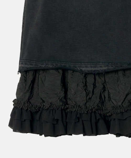 LE CIEL BLEU（ルシェルブルー）の「ウォッシュドスウェットスカートラッフルヘム / Washed Sweat Skirt Ruffle Hem（スカート・レディース・ブラック/グレー・36/38/34）」の10枚目の写真