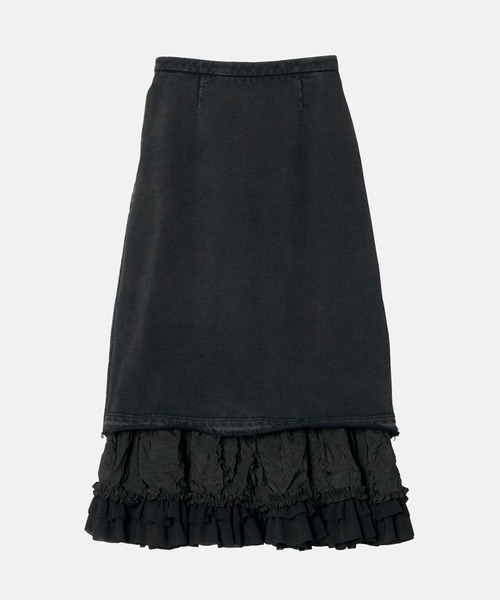 LE CIEL BLEU（ルシェルブルー）の「ウォッシュドスウェットスカートラッフルヘム / Washed Sweat Skirt Ruffle Hem（スカート・レディース・ブラック/グレー・36/38/34）」の8枚目の写真