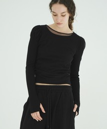 LAYERED TULLE RIBBON CUT TOPS