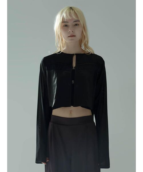 :ETHROF(イーサオブ)の「GLOSSY SHEER BOLERO(シャツ/ブラウス・レディース・ブラック・MEDIUM)」の15枚目の写真