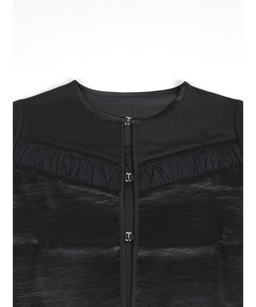 :ETHROF(イーサオブ)の「GLOSSY SHEER BOLERO(シャツ/ブラウス・レディース・ブラック・MEDIUM)」の2枚目の写真