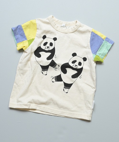 JIPPON（ジポン）の「【JIPPON/日本製】半袖パッチワークパンダT（Tシャツ/カットソー・キッズ・チャコール/ホワイト系その他2/ホワイト系その他/ライトピンク/オフホワイト/アイボリー・80/90/95/100/110/120/130）」の18枚目の写真