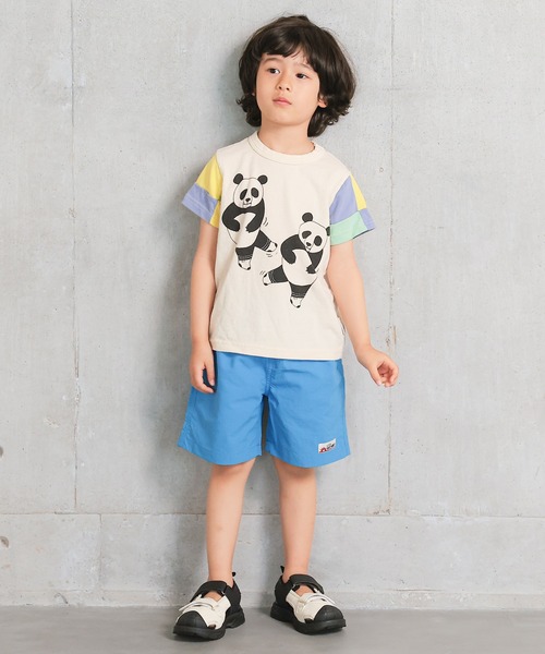 JIPPON（ジポン）の「【JIPPON/日本製】半袖パッチワークパンダT（Tシャツ/カットソー・キッズ・チャコール/ホワイト系その他2/ホワイト系その他/ライトピンク/オフホワイト/アイボリー・80/90/95/100/110/120/130）」の15枚目の写真