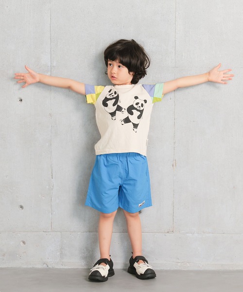 JIPPON（ジポン）の「【JIPPON/日本製】半袖パッチワークパンダT（Tシャツ/カットソー・キッズ・チャコール/ホワイト系その他2/ホワイト系その他/ライトピンク/オフホワイト/アイボリー・80/90/95/100/110/120/130）」の14枚目の写真