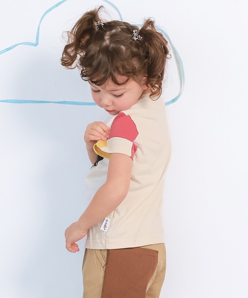 JIPPON（ジポン）の「【JIPPON/日本製】半袖パッチワークパンダT（Tシャツ/カットソー・キッズ・チャコール/ホワイト系その他2/ホワイト系その他/ライトピンク/オフホワイト/アイボリー・80/90/95/100/110/120/130）」の19枚目の写真