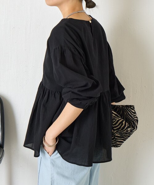 Jena espace merveilleux（ジェナ　エスパスメルヴェイユ）の「ヨウリュウペプラムブラウス（シャツ/ブラウス・レディース・グリーン/ブラック/オフホワイト・FREE）」の22枚目の写真
