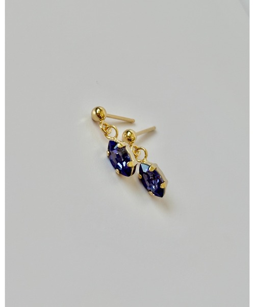 tone（トーン）の「【cocolani】[金属アレルギー対応]  クリスタルガラス　誕生石カラー　マーキスビジューピアス(MA)（ピアス（両耳用）・レディース・パープル/イエローゴールド/ブルー/バイオレット/クリア/ライトブルー/ピンク系その他/その他/グリーン/ライトグリーン/ピンク/レッド・FREE）」の6枚目の写真