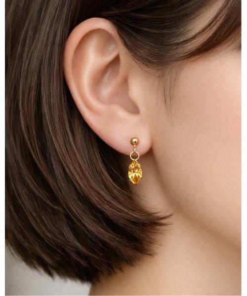 tone（トーン）の「【cocolani】[金属アレルギー対応]  クリスタルガラス　誕生石カラー　マーキスビジューピアス(MA)（ピアス（両耳用）・レディース・パープル/イエローゴールド/ブルー/バイオレット/クリア/ライトブルー/ピンク系その他/その他/グリーン/ライトグリーン/ピンク/レッド・FREE）」の10枚目の写真
