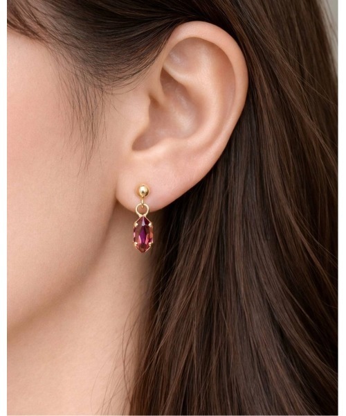 tone（トーン）の「【cocolani】[金属アレルギー対応]  クリスタルガラス　誕生石カラー　マーキスビジューピアス(MA)（ピアス（両耳用）・レディース・パープル/イエローゴールド/ブルー/バイオレット/クリア/ライトブルー/ピンク系その他/その他/グリーン/ライトグリーン/ピンク/レッド・FREE）」の21枚目の写真