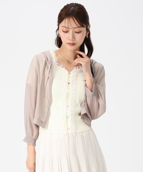 MISCH MASCH（ミッシュマッシュ）の「2026春夏新作 ラメシアーパーカー（パーカー・レディース・モカ/ピンク/ホワイト/ブラック・ﾌﾘ-）」の5枚目の写真