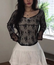 LAFFMO | シアーレースレイヤードトップス(Tシャツ/カットソー)