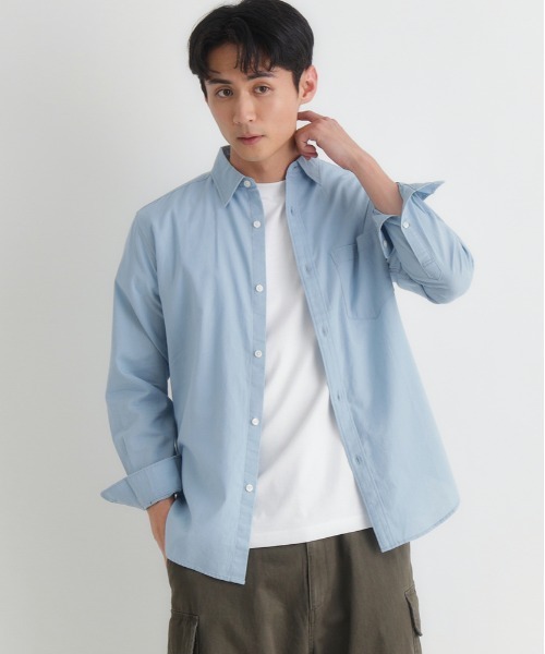BACK NUMBER（バックナンバー）の「BACK NUMBER(バックナンバー)綿麻長袖シャツ（シャツ/ブラウス・メンズ・サックスブルー/キナリ/ベージュ/グリーン・M/XL/L/S）」の4枚目の写真