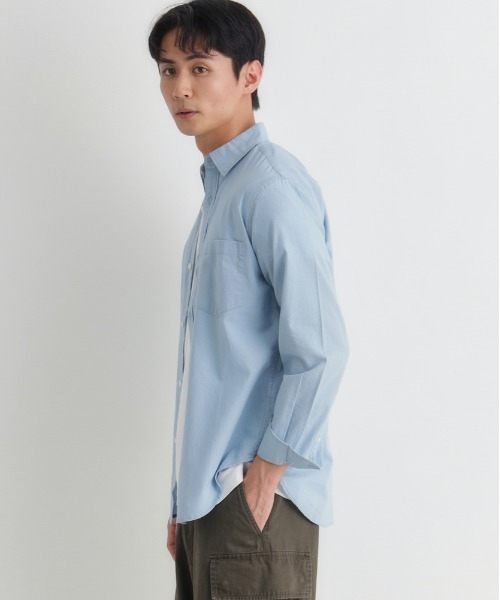 BACK NUMBER（バックナンバー）の「BACK NUMBER(バックナンバー)綿麻長袖シャツ（シャツ/ブラウス・メンズ・サックスブルー/キナリ/ベージュ/グリーン・M/XL/L/S）」の18枚目の写真