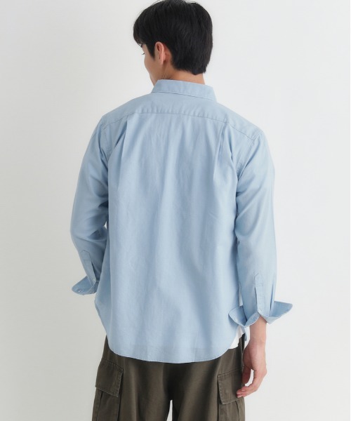 BACK NUMBER（バックナンバー）の「BACK NUMBER(バックナンバー)綿麻長袖シャツ（シャツ/ブラウス・メンズ・サックスブルー/キナリ/ベージュ/グリーン・M/XL/L/S）」の19枚目の写真