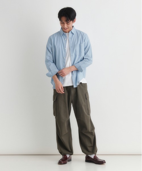 BACK NUMBER（バックナンバー）の「BACK NUMBER(バックナンバー)綿麻長袖シャツ（シャツ/ブラウス・メンズ・サックスブルー/キナリ/ベージュ/グリーン・M/XL/L/S）」の20枚目の写真