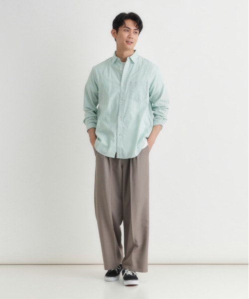 BACK NUMBER（バックナンバー）の「BACK NUMBER(バックナンバー)綿麻長袖シャツ（シャツ/ブラウス・メンズ・サックスブルー/キナリ/ベージュ/グリーン・M/XL/L/S）」の22枚目の写真