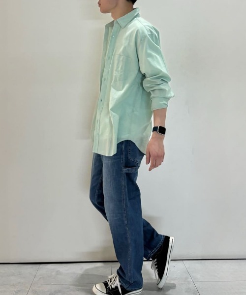 BACK NUMBER（バックナンバー）の「BACK NUMBER(バックナンバー)綿麻長袖シャツ（シャツ/ブラウス・メンズ・サックスブルー/キナリ/ベージュ/グリーン・M/XL/L/S）」の11枚目の写真