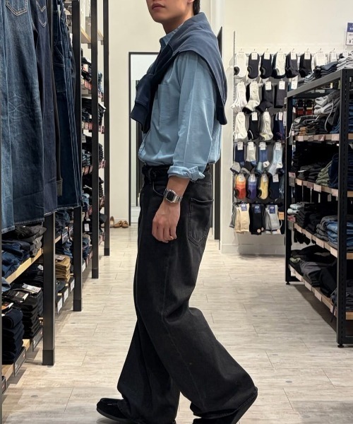 BACK NUMBER（バックナンバー）の「BACK NUMBER(バックナンバー)綿麻長袖シャツ（シャツ/ブラウス・メンズ・サックスブルー/キナリ/ベージュ/グリーン・M/XL/L/S）」の16枚目の写真