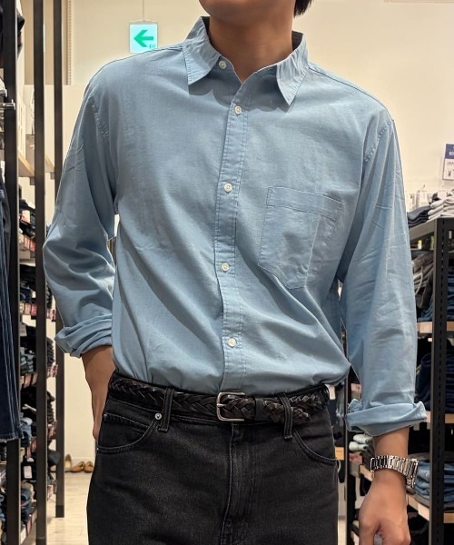 BACK NUMBER（バックナンバー）の「BACK NUMBER(バックナンバー)綿麻長袖シャツ（シャツ/ブラウス・メンズ・サックスブルー/キナリ/ベージュ/グリーン・M/XL/L/S）」の12枚目の写真