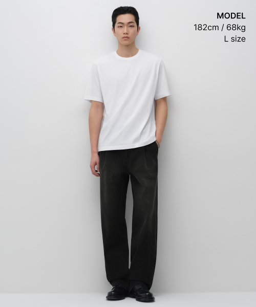 MUSINSA STANDARD（ムシンサスタンダード）の「レギュラークルネックTシャツ[ホワイト]（Tシャツ/カットソー・メンズ・その他・SMALL/MEDIUM/LARGE/X-LARGE/2XL/3XL）」の2枚目の写真