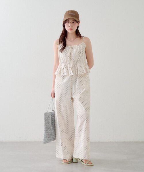 セール】【WEB先行/2サイズ展開/低身長サイズ】ペプラムキャミ