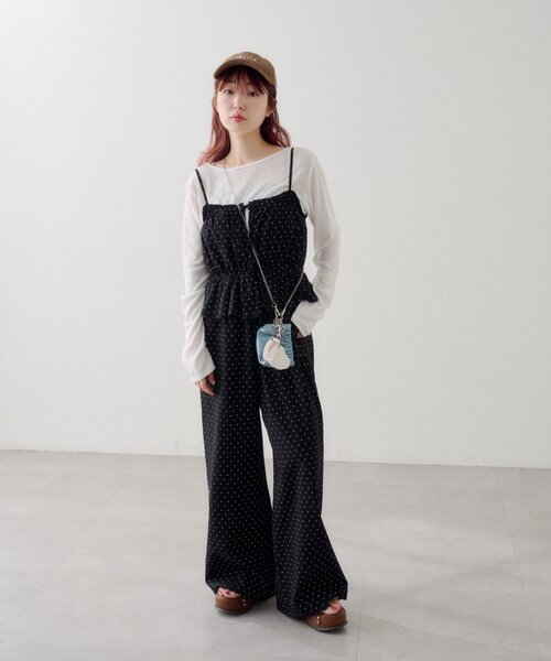 セール】【WEB先行/2サイズ展開/低身長サイズ】ペプラムキャミ