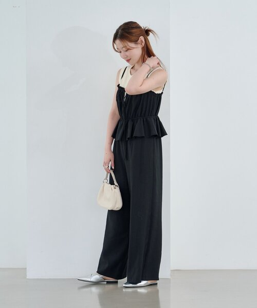 セール】【WEB先行/2サイズ展開/低身長サイズ】ペプラムキャミ