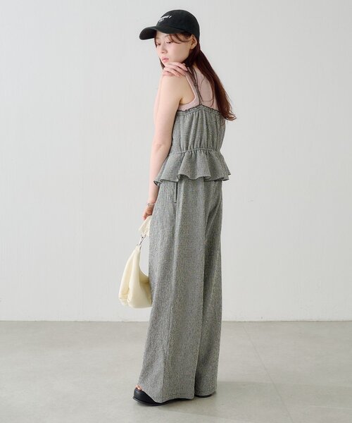 セール】【WEB先行/2サイズ展開/低身長サイズ】ペプラムキャミ