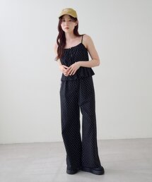 Kastane | 【WEB先行/2サイズ展開/低身長サイズ】ペプラムキャミサロペット(サロペット/オーバーオール)