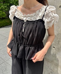 Kastane | 【WEB先行/2サイズ展開/低身長サイズ】ペプラムキャミサロペット(サロペット/オーバーオール)