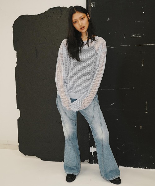 NOCTO ARCHIVE(ノクトアーカイブ)の「NOCTO ARCHIVE/ノクト アーカイブ Biascut Wide Flare Denim(デニムパンツ・メンズ・ブラック系その他/ブルー・MEDIUM/LARGE)」の8枚目の写真