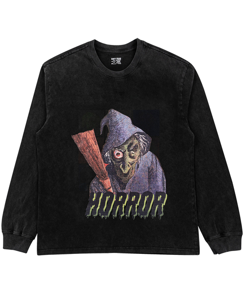 NAVYTEAM(ネイビーチーム)の「HORROR-FFF ピグメントダイングロングTシャツ(Tシャツ/カットソー・レディース・ブラック・1/2/3)」の1枚目の写真