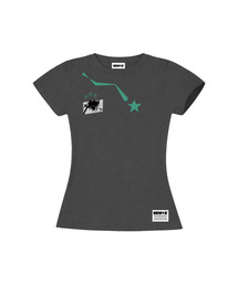 メテオ セミクロップ 半袖Tシャツ [チャコール]