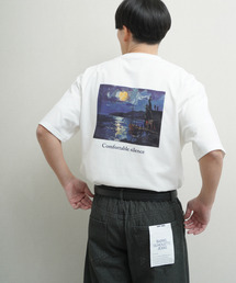高密度編み 度詰め天竺 絵画 グラフィックプリント 半袖Tシャツ