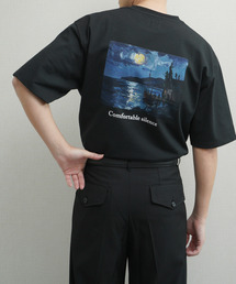 高密度編み 度詰め天竺 絵画 グラフィックプリント 半袖Tシャツ