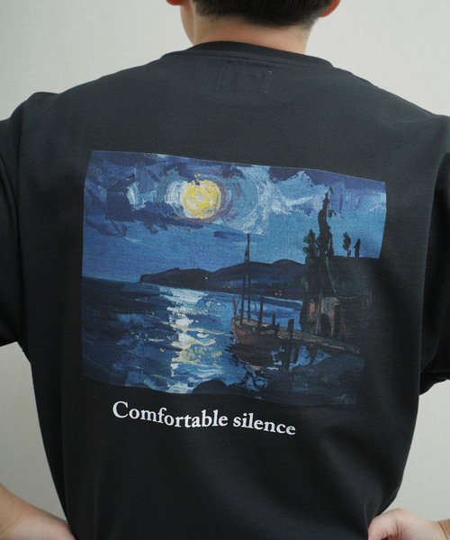ZIP FIVE（ジップファイブ）の「高密度編み 度詰め天竺 絵画 グラフィックプリント 半袖Tシャツ（Tシャツ/カットソー・メンズ・ブラック系/ホワイト系1/ホワイト系/ブラック・LARGE/MEDIUM/X-LARGE）」の15枚目の写真