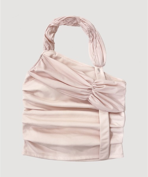 VIAVANDA(ヴィアヴァンダ)の「SHEER HALTERNECK TOP(タンクトップ・レディース・ピンク/ベージュ・FREE)」の8枚目の写真