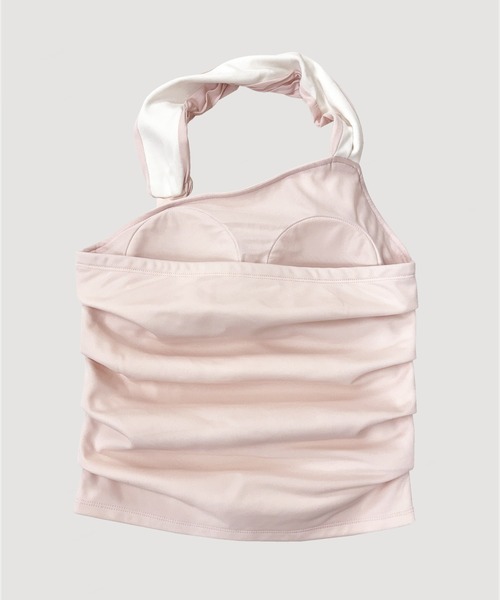 VIAVANDA(ヴィアヴァンダ)の「SHEER HALTERNECK TOP(タンクトップ・レディース・ピンク/ベージュ・FREE)」の9枚目の写真