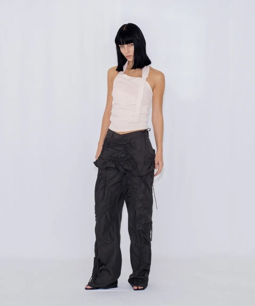 VIAVANDA(ヴィアヴァンダ)の「SHEER HALTERNECK TOP(タンクトップ・レディース・ピンク/ベージュ・FREE)」の7枚目の写真
