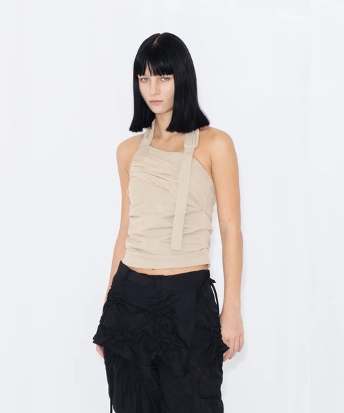 VIAVANDA(ヴィアヴァンダ)の「SHEER HALTERNECK TOP(タンクトップ・レディース・ピンク/ベージュ・FREE)」の14枚目の写真