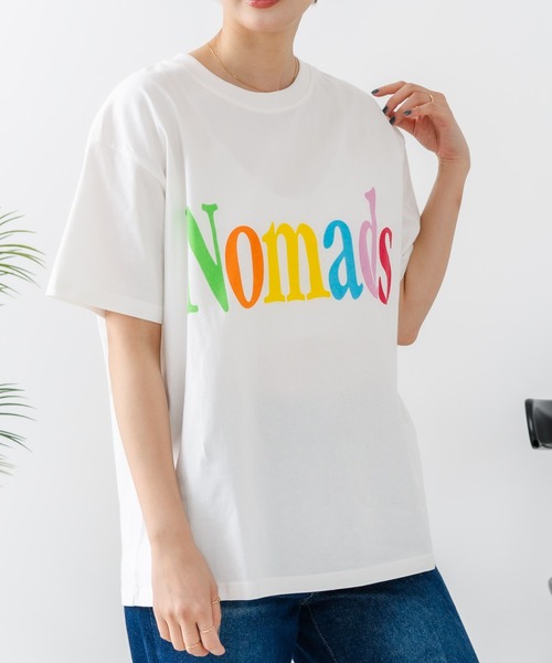 fort point(フォーポイント)の「【C-FORT POINT/フォートポイント】【綿100% ゆったりワイドシルエット】カラフルロゴプリント Tシャツ 韓国ファッション 部屋着 ワンマイル 春夏 ゆったり(Tシャツ/カットソー・レディース・アイボリー/ブラウン/チャコールグレー/杢グレー・FREE)」の2枚目の写真