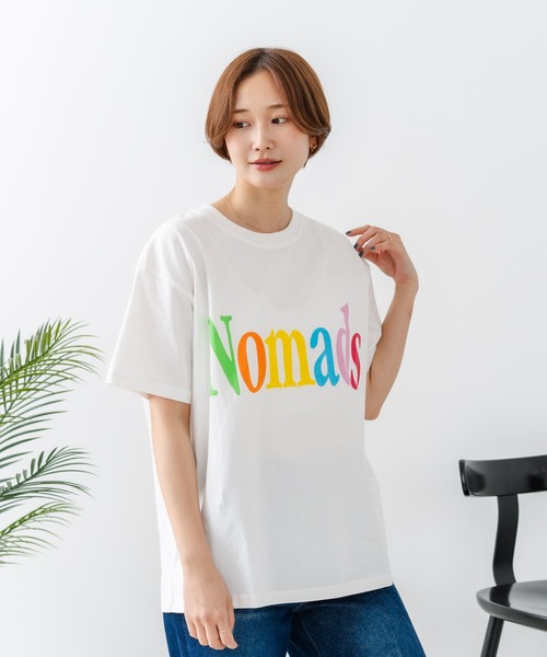 fort point(フォーポイント)の「【C-FORT POINT/フォートポイント】【綿100% ゆったりワイドシルエット】カラフルロゴプリント Tシャツ 韓国ファッション 部屋着 ワンマイル 春夏 ゆったり(Tシャツ/カットソー・レディース・アイボリー/ブラウン/チャコールグレー/杢グレー・FREE)」の11枚目の写真