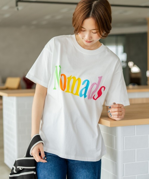 fort point(フォーポイント)の「【C-FORT POINT/フォートポイント】【綿100% ゆったりワイドシルエット】カラフルロゴプリント Tシャツ 韓国ファッション 部屋着 ワンマイル 春夏 ゆったり(Tシャツ/カットソー・レディース・アイボリー/ブラウン/チャコールグレー/杢グレー・FREE)」の18枚目の写真