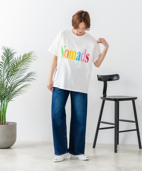 fort point(フォーポイント)の「【C-FORT POINT/フォートポイント】【綿100% ゆったりワイドシルエット】カラフルロゴプリント Tシャツ 韓国ファッション 部屋着 ワンマイル 春夏 ゆったり(Tシャツ/カットソー・レディース・アイボリー/ブラウン/チャコールグレー/杢グレー・FREE)」の7枚目の写真