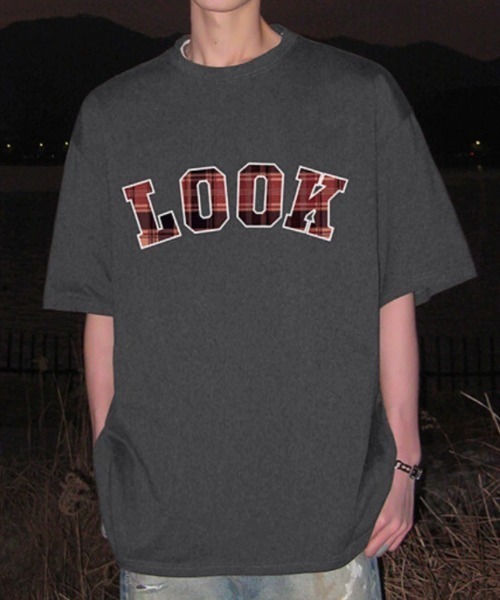 link lot（リンクロット）の「チェックロゴプリントTシャツ（Tシャツ/カットソー・メンズ・ダークグレー/ブラウン/ブラック/ホワイト・M/L）」の3枚目の写真