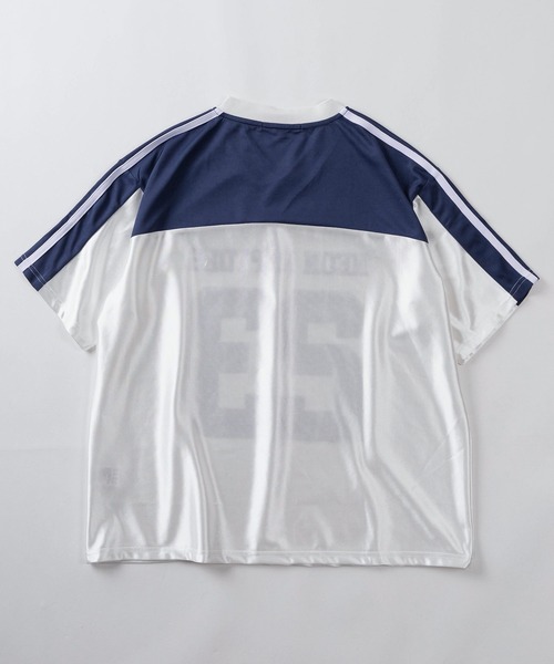 SlashDate（スラッシュデイト）の「【82】メッシュ 切替 ナンバリング ゲームシャツ/ユニセックス/レディース/メンズ（Tシャツ/カットソー・レディース・ネイビー/ホワイト/ブラック・M/L）」の8枚目の写真