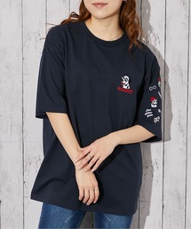 《ドッグ刺繍×袖刺繍デザイン》Tシャツ/ストリート/春夏秋/全3色