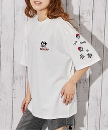GORGE | 《ドッグ刺繍×袖刺繍デザイン》Tシャツ／ストリート／春夏秋／全3色(Tシャツ/カットソー)