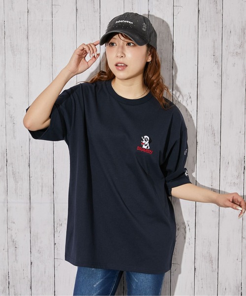 GORGE(ゴージ)の「《ドッグ刺繍×袖刺繍デザイン》Tシャツ/ストリート/春夏秋/全3色(Tシャツ/カットソー・レディース・ブラック/ホワイト/ネイビー・F)」の8枚目の写真